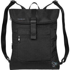 Travelon Anti-Theft Urban Flap-Over Backpack Unisex Black Travel Outdoors Casual
